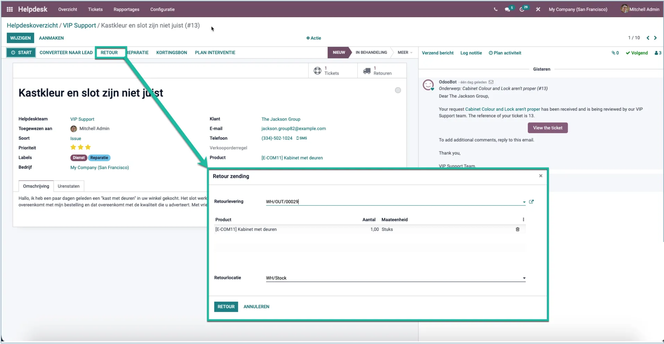 Tính năng mới Odoo 15 Helpdesk