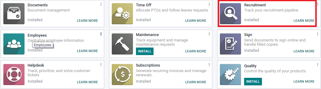 Hướng dẫn sử dụng mô-đun tuyển dụng trong Odoo 15