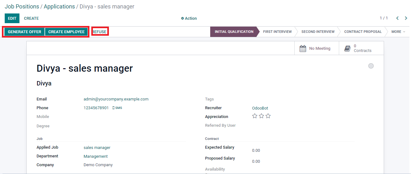 Hướng dẫn sử dụng mô-đun tuyển dụng trong Odoo 15