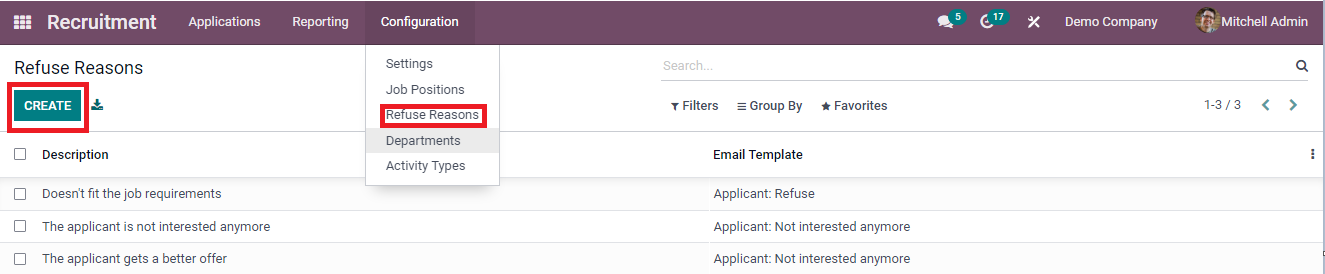 Hướng dẫn sử dụng mô-đun tuyển dụng trong Odoo 15
