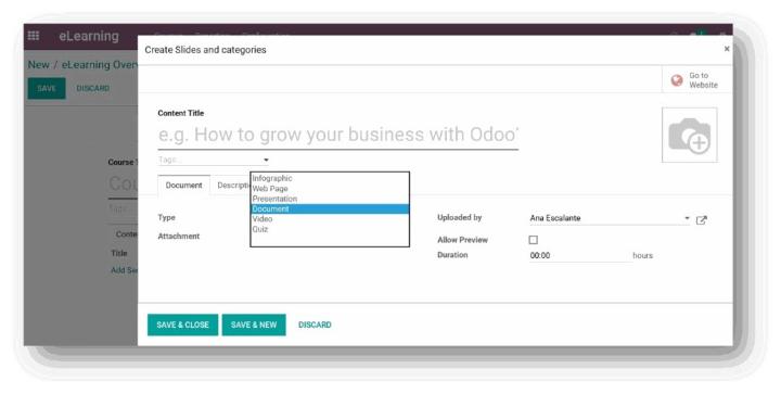 Cách tạo nền tảng Odoo eLearning